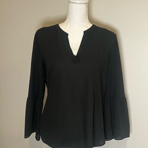 J. Crew Factory Black Relaxed Bell Sleeve Blouse